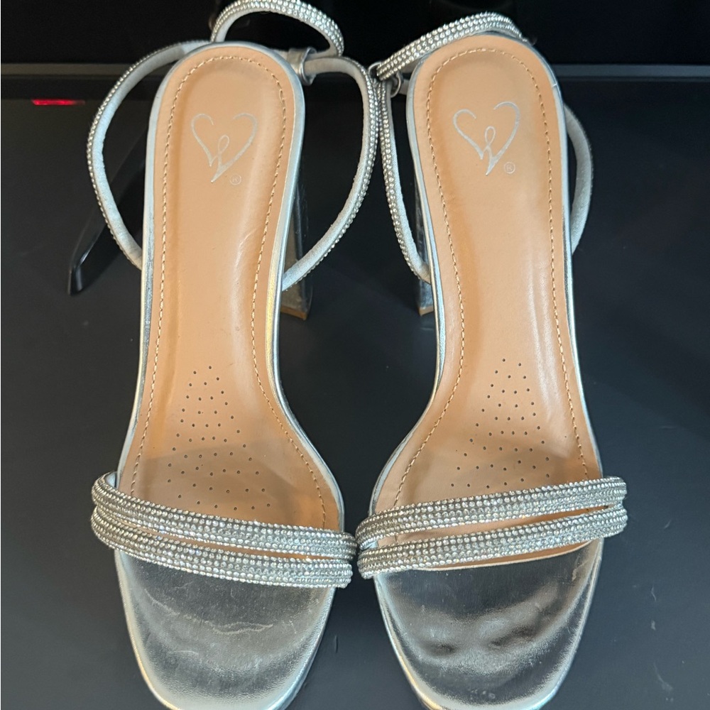 Windsor Silver Strappy Heels